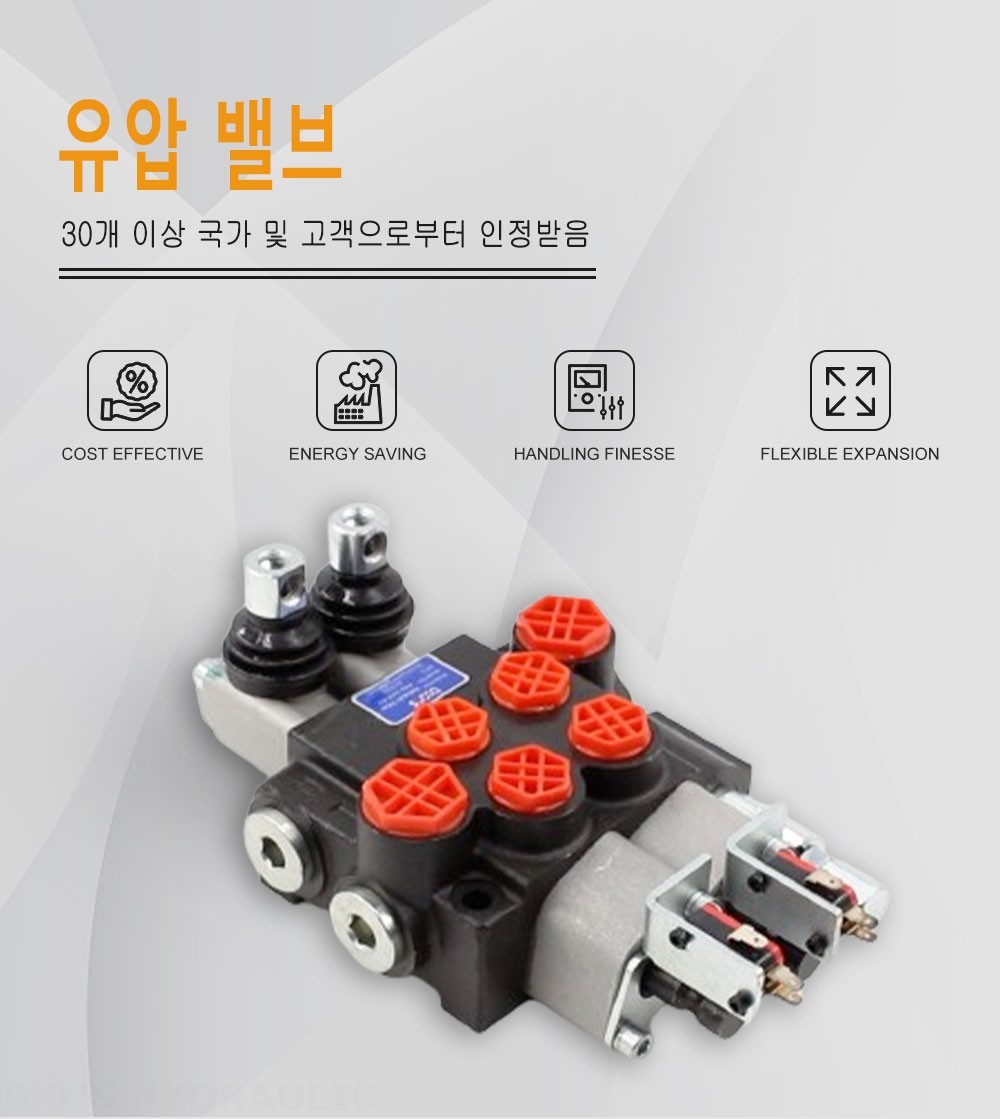 P40 Micro Switch 수동 2 스풀 일체형 방향 밸브